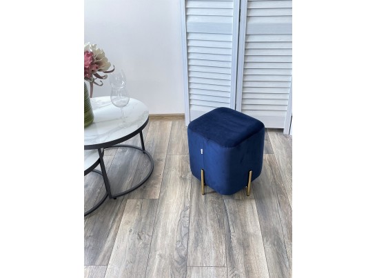 Пуф для гостиной ARES BLUVEL-86 NAVY BLUE / GOLD в Каменске-Уральском