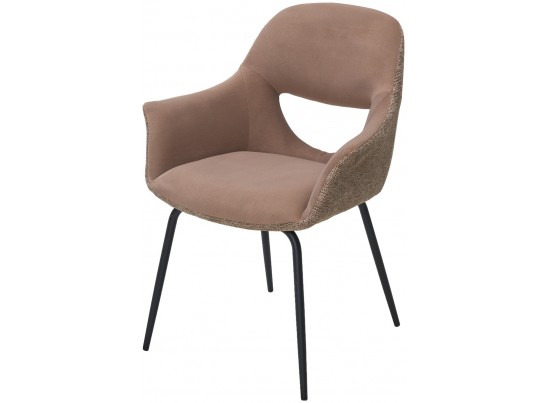 Стул ADEL HR003-06W Темно-бежевый, PU/ LORD-35 Темно-бежевый, ткань / черный каркас, ®DISAUR