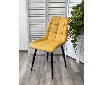 Стул CHIC VF-06/ VF-20 желтый/ серый, ткань/ черный каркас 