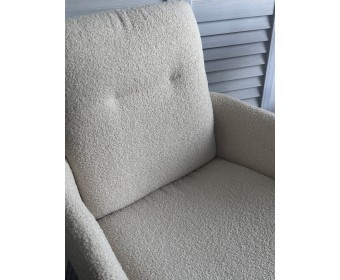 Стул ДАРЕМ (DAREM) Белый букле Davis now or never -03 / черный каркас, ®DISAUR