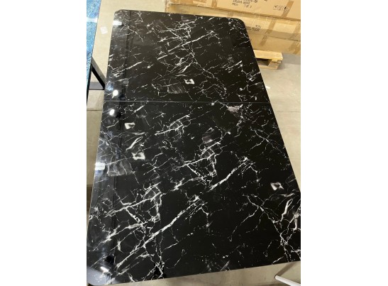 Стол АРУБА 140 ЧЕРНЫЙ МРАМОР, стекло / ЧЕРНЫЙ в Каменске-Уральском