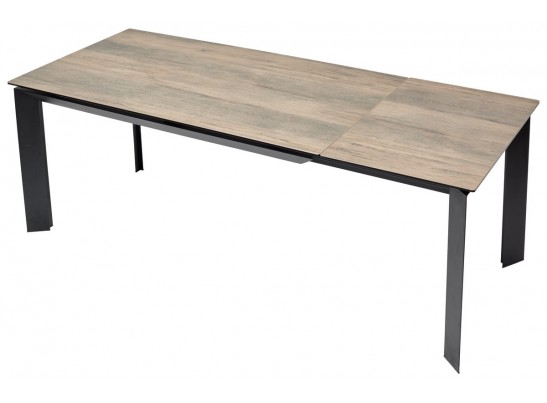 Стол CREMONA 180 KL-61 Под дерево, итальянская керамика / черный каркас, ®DISAUR в Каменске-Уральском