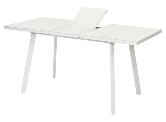 Стол ФИН 120 Латте, стекло/Белый каркас в Каменске-Уральском