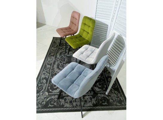 Стул CHILLI SQUARE BLUVEL-03 LIGHT GREY, велюр в Каменске-Уральском