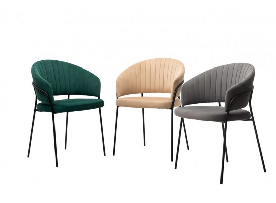 Стул JUST, цвет Velutto 05 Бежевый, велюр / черный каркас в Каменске-Уральском