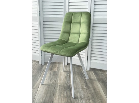 Стул CHILLI SQUARE G108-27 террариумный мох, велюр/ белый каркас в Каменске-Уральском