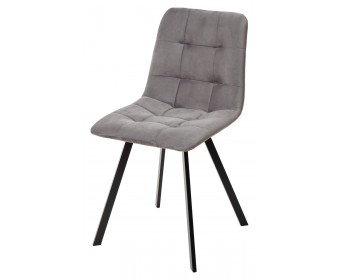 Стул CHILLI-Q SQUARE светло-серый #26, велюр / черный каркас, 4 шт./1 к, 