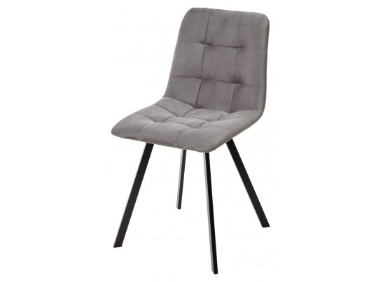 Стул CHILLI-Q SQUARE светло-серый #26, велюр / черный каркас, 4 шт./1 к, в Каменске-Уральском