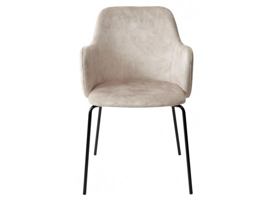 Стул AMARETTO VBP206 античный светло-бежевый, велюр без пальчикового эффекта /черный каркас, в Каменске-Уральском