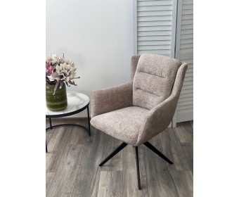 Стул GARLAND 360 град. поворот. HAGA-30 Бежевый, ткань/ GINO-101 Бежевый, ткань/ Черный, ®DISAUR