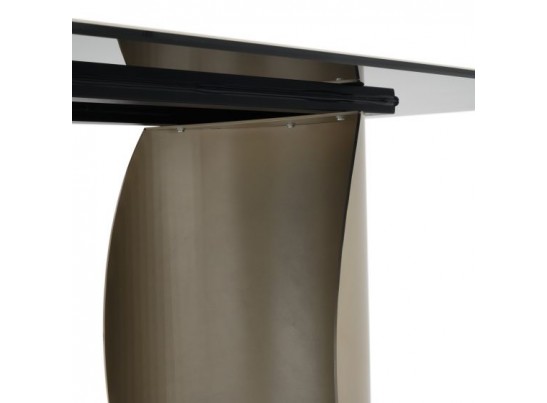 Стол BRONTE 220 KL-188 Контрастный мрамор матовый, итальянская керамика/ Шампань, ®DISAUR в Каменске-Уральском