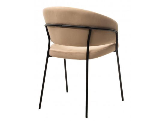 Стул JUST, цвет Velutto 05 Бежевый, велюр / черный каркас в Каменске-Уральском