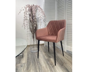 Стул BRANDY-X РОЗОВЫЙ #15, велюр / черный каркас 