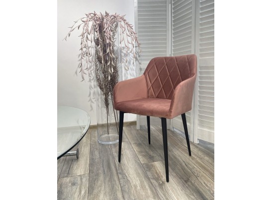 Стул BRANDY-X РОЗОВЫЙ #15, велюр / черный каркас в Каменске-Уральском