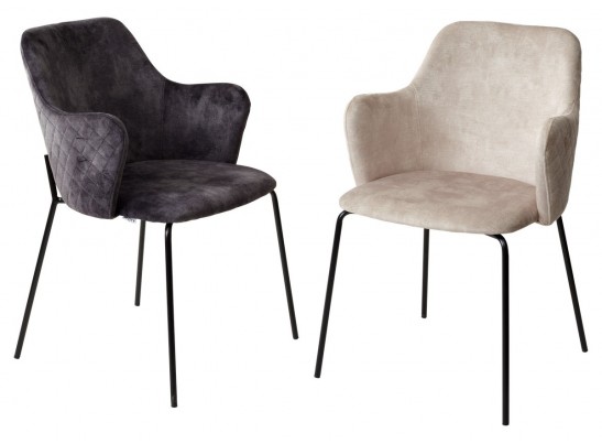 Стул AMARETTO VBP206 античный светло-бежевый, велюр без пальчикового эффекта /черный каркас, в Каменске-Уральском