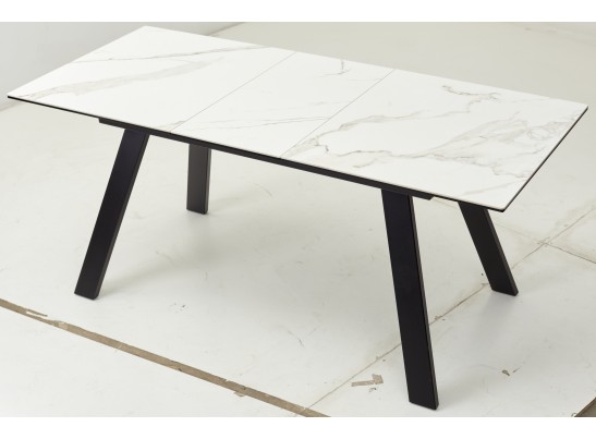 Стол Морис 140 Белый мрамор новый, керамика / черный в Каменске-Уральском