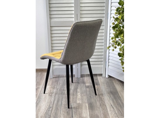 Стул CHIC VF-06/ VF-20 желтый/ серый, ткань/ черный каркас в Каменске-Уральском