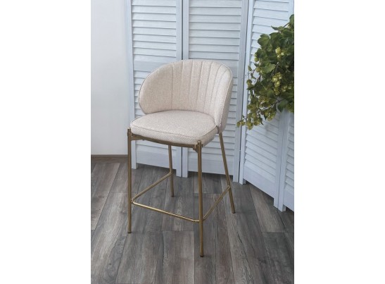 Полубарный стул WENDY TRF-11 светло-бежевый, ткань / золотой каркас (H=65) в Каменске-Уральском