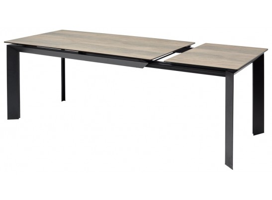 Стол CREMONA 180 KL-61 Под дерево, итальянская керамика / черный каркас, ®DISAUR в Каменске-Уральском