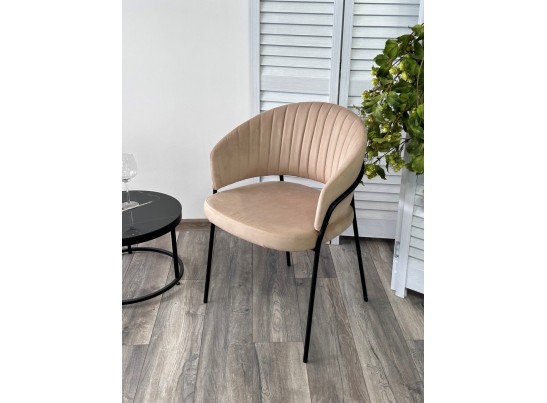 Стул JUST, цвет Velutto 05 Бежевый, велюр / черный каркас в Каменске-Уральском