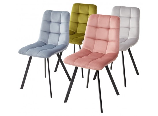 Стул CHILLI SQUARE BLUVEL-03 LIGHT GREY, велюр в Каменске-Уральском