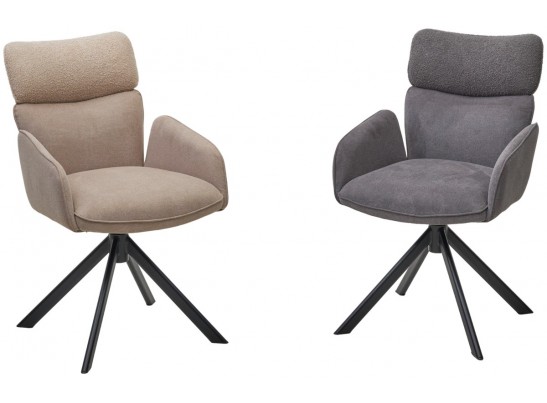 Стул TRIS 360 град. поворот с возвратом, Davis Nowo 92 серый, букле /Point 90 серый/ Черный, ®DISAUR в Каменске-Уральском