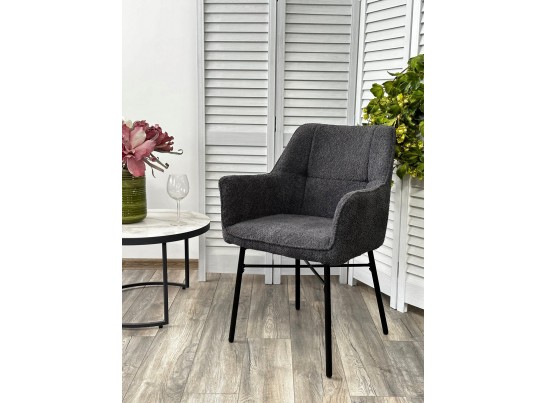 Стул AGIRA UF998-16 темно-серый, букле / черн. каркас / Товарный знак DISAUR в Каменске-Уральском