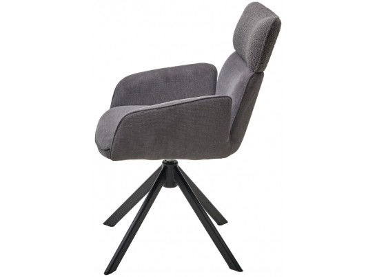 Стул TRIS 360 град. поворот с возвратом, Davis Nowo 92 серый, букле /Point 90 серый/ Черный, ®DISAUR в Каменске-Уральском