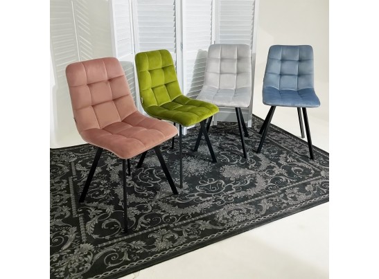 Стул CHILLI SQUARE BLUVEL-03 LIGHT GREY, велюр в Каменске-Уральском