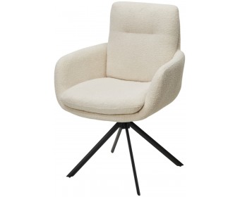 Стул ДАРЕМ (DAREM) Белый букле Davis now or never -03 / черный каркас, ®DISAUR