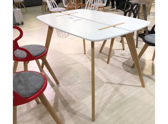 Стол OXALIS 120 белый/массив бука в Каменске-Уральском