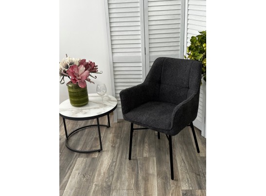 Стул AGIRA UF998-16 темно-серый, букле / черн. каркас / Товарный знак DISAUR в Каменске-Уральском