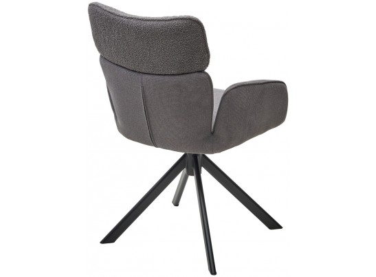Стул TRIS 360 град. поворот с возвратом, Davis Nowo 92 серый, букле /Point 90 серый/ Черный, ®DISAUR в Каменске-Уральском