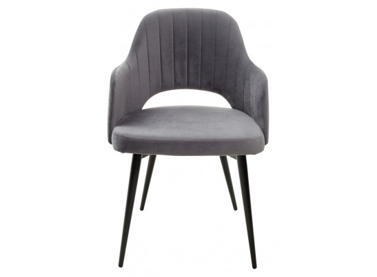 Стул FANTINE-LA СЕРЫЙ #27, велюр / черный каркас в Каменске-Уральском