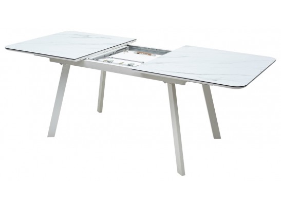 Стол ARUBA 140 GREY-WHITE/ WHITE глазурованное стекло в Каменске-Уральском