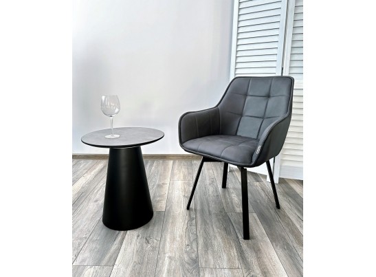 Стул MAVERICK 360 град. поворот. HK007-10 Темно-серый, искусственная замша / черный каркас, в Каменске-Уральском