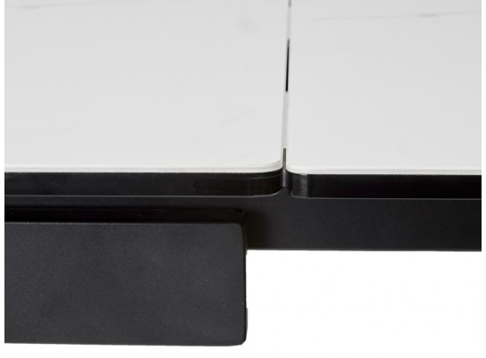 Стол ALEZIO 160 BIANCO TL-45 Белый мрамор матовый, испанская керамика/ черный каркас, ®DISAUR в Каменске-Уральском