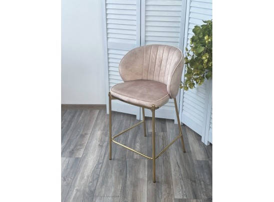 Полубарный стул WENDY VBP-207 античный бежевый, велюр / золотой каркас (H=65) в Каменске-Уральском