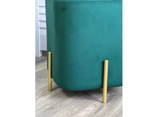 Пуф для гостиной OTTO, цвет Velutto 33 Изумрудный, велюр / золотой каркас в Каменске-Уральском