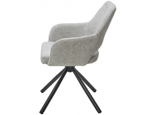 Стул NURI 180 град. поворот. 3018-03 светло-серый, шенилл/ черный каркас, ®DISAUR в Каменске-Уральском