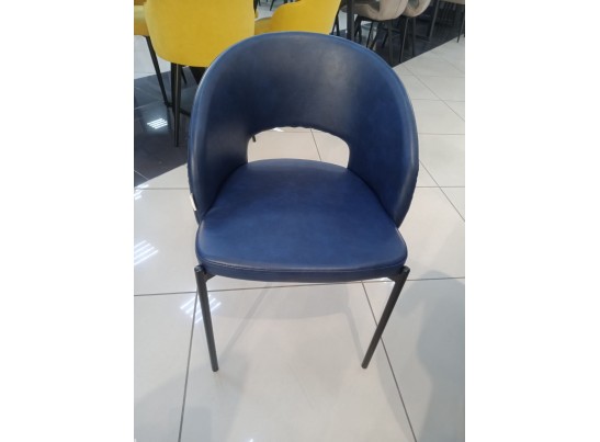 Стул AGNES PUA-26 Синяя сталь, PU, черный каркас в Каменске-Уральском