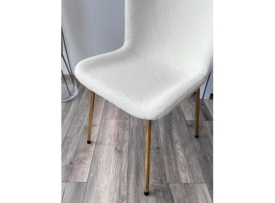 Стул RIYA UF992-01 Белый, teddy / золотой каркас в Каменске-Уральском