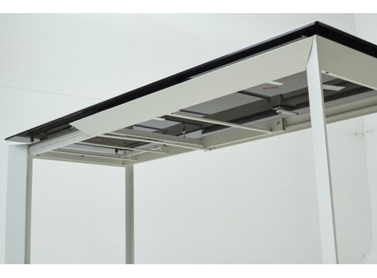 Стол CREMONA 180 KL-188 Контрастный мрамор матовый, итальянская керамика/ белый каркас, ®DISAUR в Каменске-Уральском