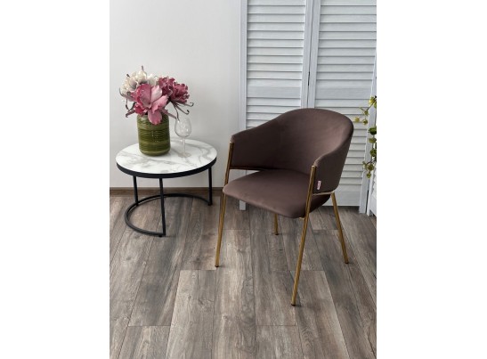 Стул DILL MOMO-05 тауп, велюр "беспальчиковый"/ золотой каркас в Каменске-Уральском