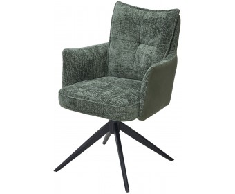 Стул JOSEF 360 град. поворот. HAGA-74 Зеленый, ткань / HJ002-18 Зеленый, PU / черный каркас, ®DISAUR