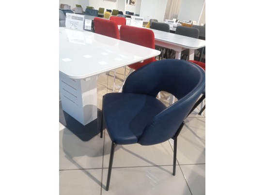 Стул AGNES PUA-26 Синяя сталь, PU, черный каркас в Каменске-Уральском