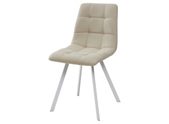 Стул CHILLI SQUARE UF860-01B бежевый, ткань/ белый каркас в Каменске-Уральском