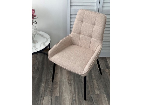 Стул CARACAS Barrel-09 Бежевый, ткань / черный каркас / Товарный знак DISAUR в Каменске-Уральском