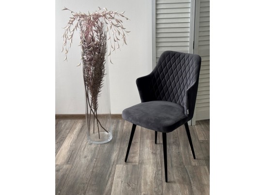 Стул HERMAN 360 град. BM-3 ТЕМНО-СЕРЫЙ, велюр / черный каркас в Каменске-Уральском