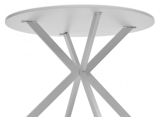 Стол ВЕГА D100 Белый, стекло/ белый каркас в Каменске-Уральском